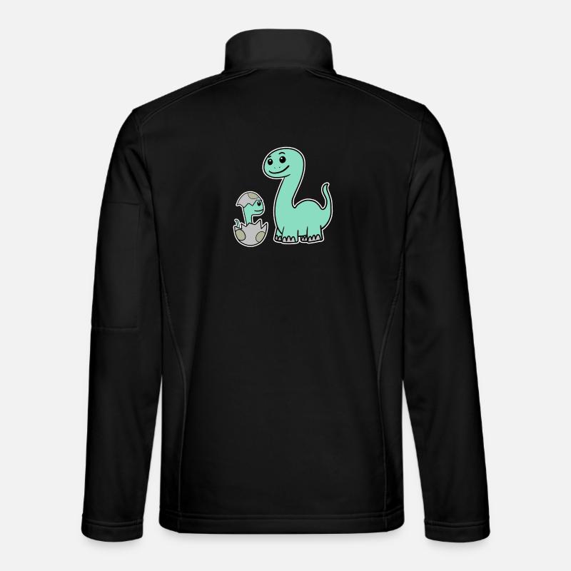 Dinosaurier mit Baby Dinosaurier - Unisex Softshelljacke - Schwarz