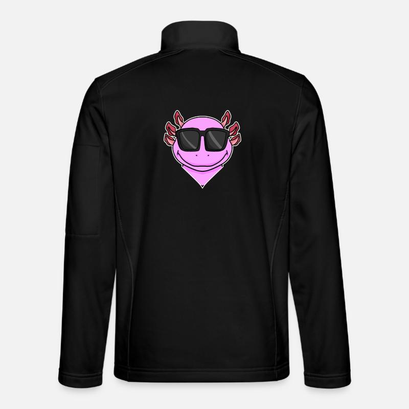 Axolotl mit Sonnenbrille - Unisex Softshelljacke - Schwarz