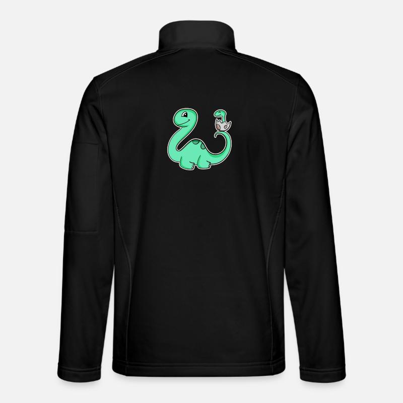 Dinosaur with baby dinosaur - Unisex Softshell Jacket - black