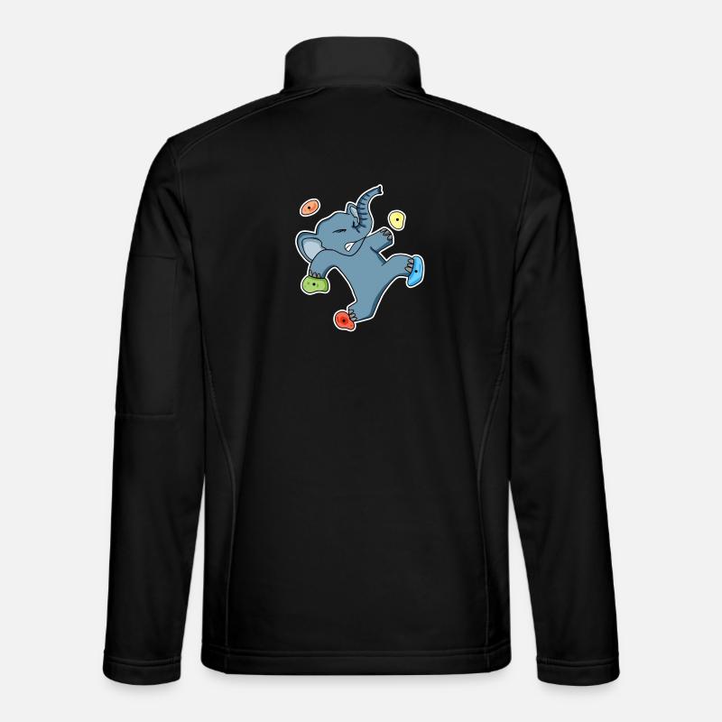 Climbing elephant motif - Unisex Softshell Jacket - black