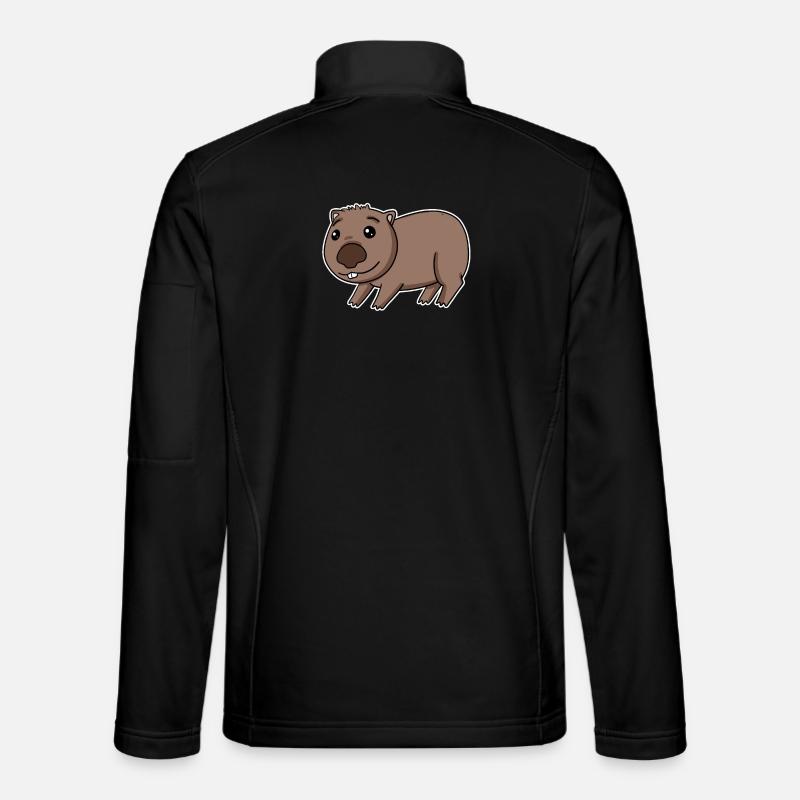 Wombat Motiv Beuteltier - Unisex Softshelljacke - Schwarz