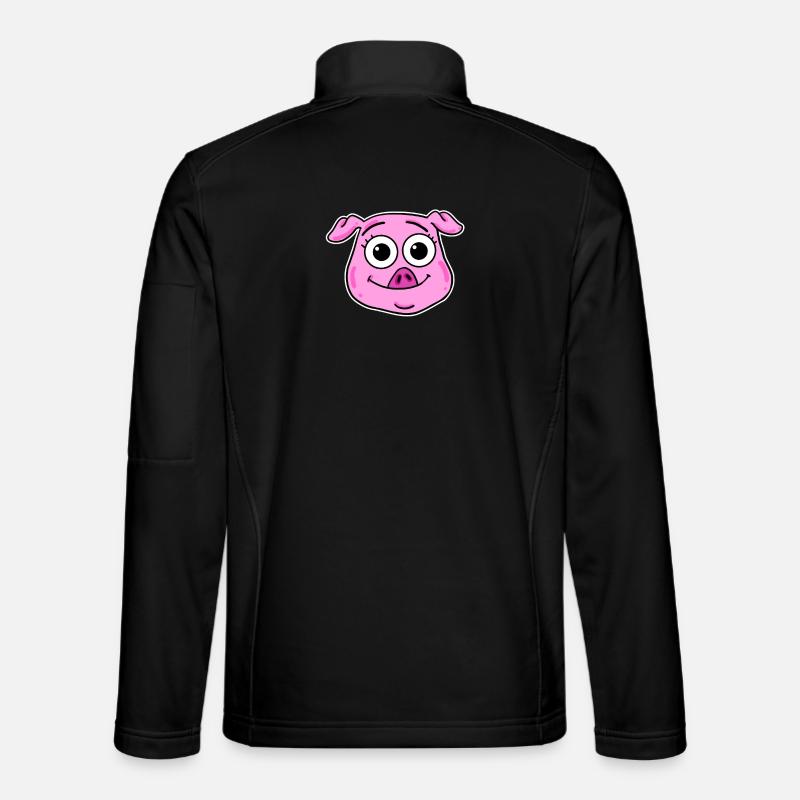 Pig Head Animal Head - Unisex Softshell Jacket - black