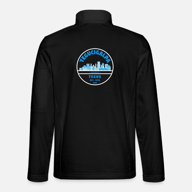 Tegucigalpa Skyline Badge Blue - Unisex Softshell Jacket - black