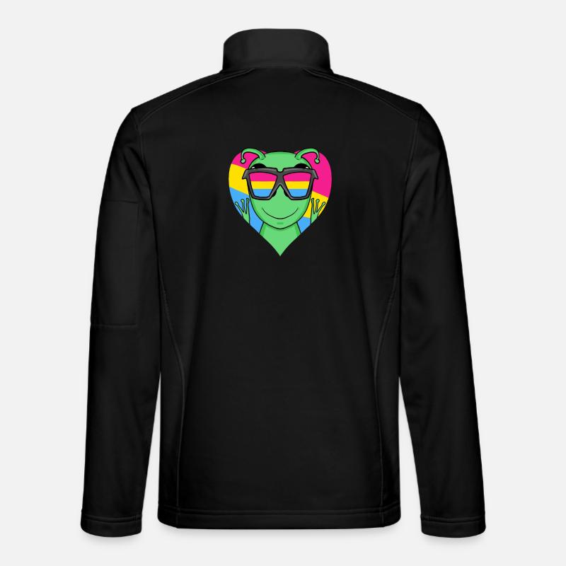 Pansexual Alien Heart Gift - Unisex Softshell Jacket - black