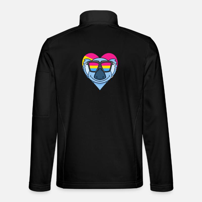 Pansexual Koala Heart Gift - Unisex Softshell Jacket - black