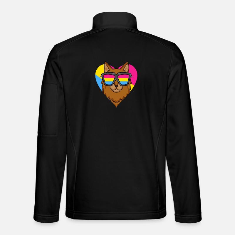 Pansexual Cat Somali Heart Gift - Unisex Softshell Jacket - black