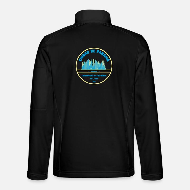 Panama City Skyline Emblem - Unisex Softshell Jacket - black