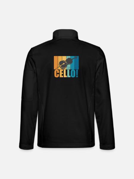 Cello Vintage Instrument Musiker Geschenk - Unisex Softshelljacke - Schwarz