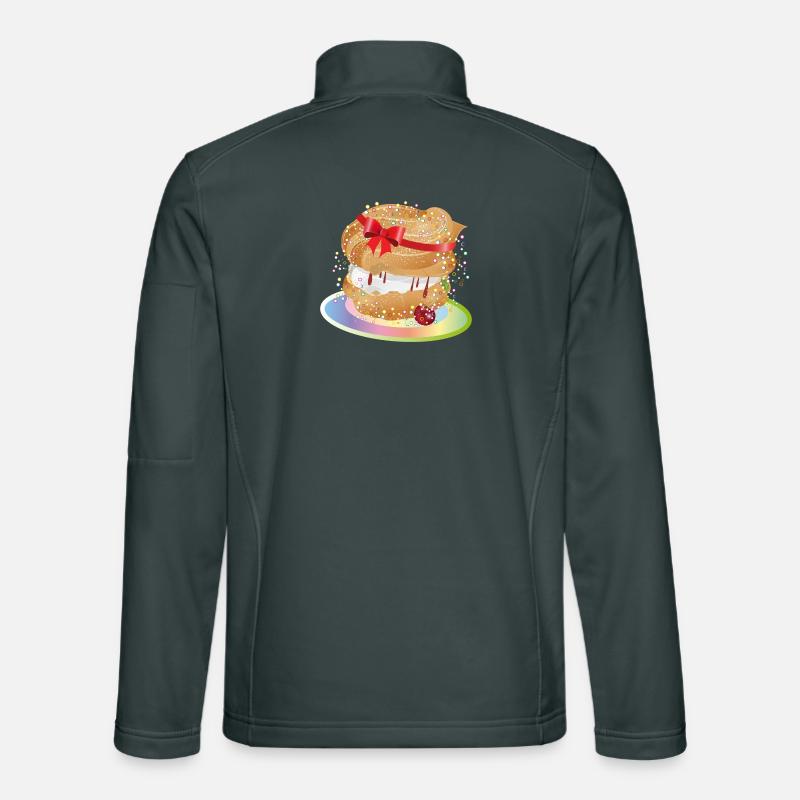 A filled cream puff with a gift bow Unisex Softshell Jacket