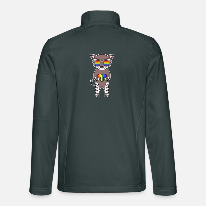 Regenbogen - Okapi mit Brille Unisex Softshelljacke