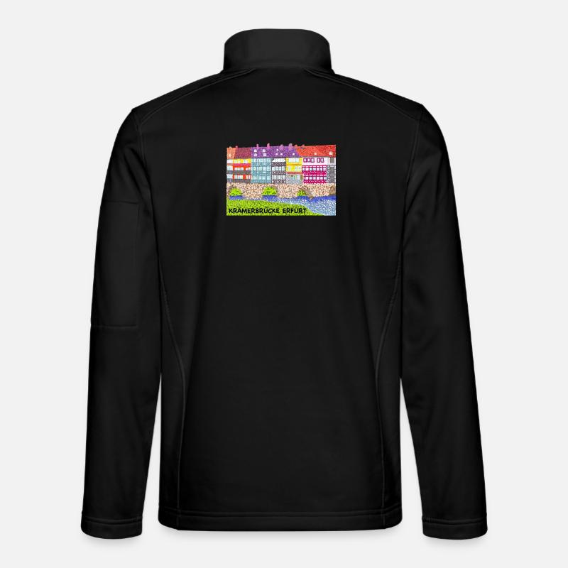 Erfurt, Krämerbrücke - Unisex Softshelljacke - Schwarz