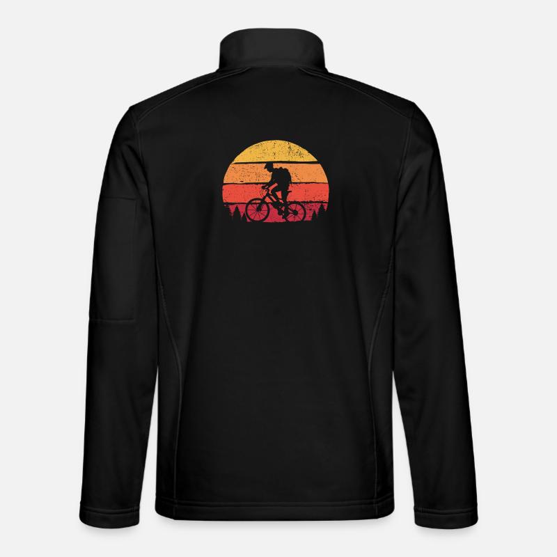 Zwillingsradfahrer Sonnenuntergangs-Silhouette - Unisex Softshelljacke - Schwarz