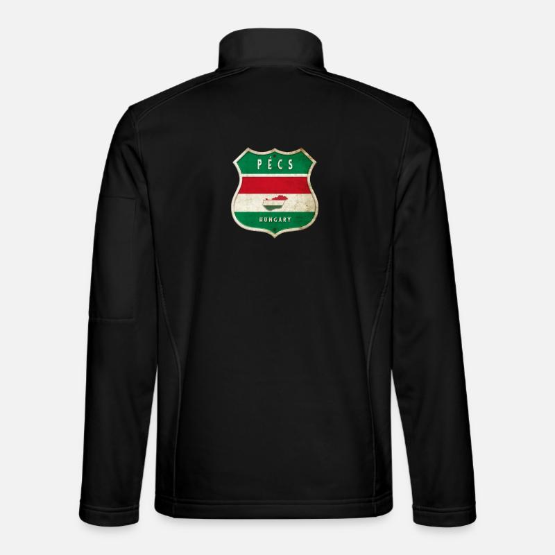 Pécs Ungarn Wappen Flaggen Design - Unisex Softshelljacke - Schwarz