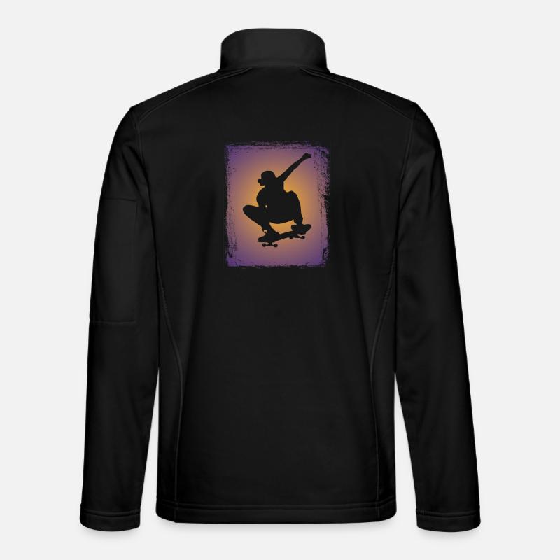 Skateboarding Skateboarder Silhouette - Unisex Softshell Jacket - black