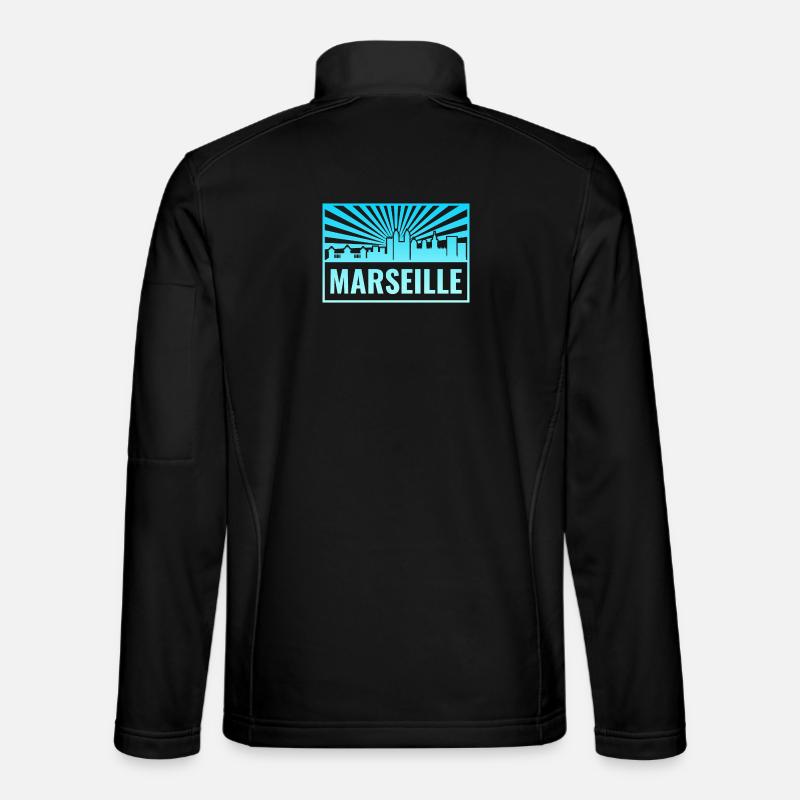 Marseille Skyline Sunbeams - Unisex Softshell Jacket - black