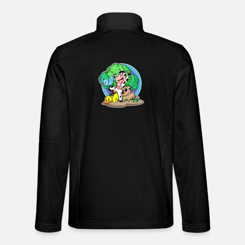 Cute animals - Unisex Softshell Jacket - black
