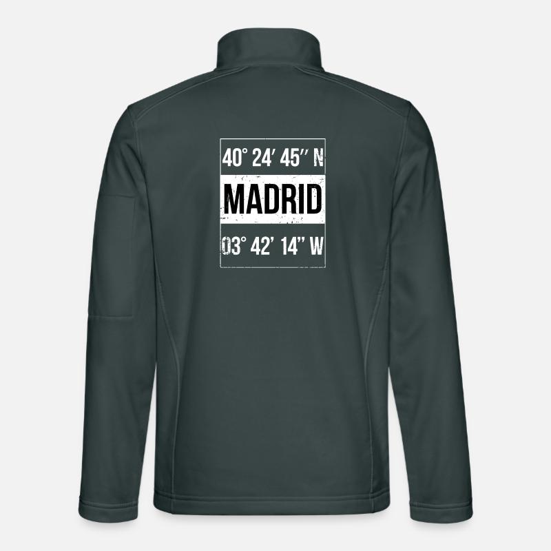 Coordinates: Madrid, Spain Unisex Softshell Jacket