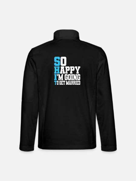 Lustiger Junggesellenabschied Verlobung Hochzeit Verheiratet - Unisex Softshelljacke - Schwarz - Hinten