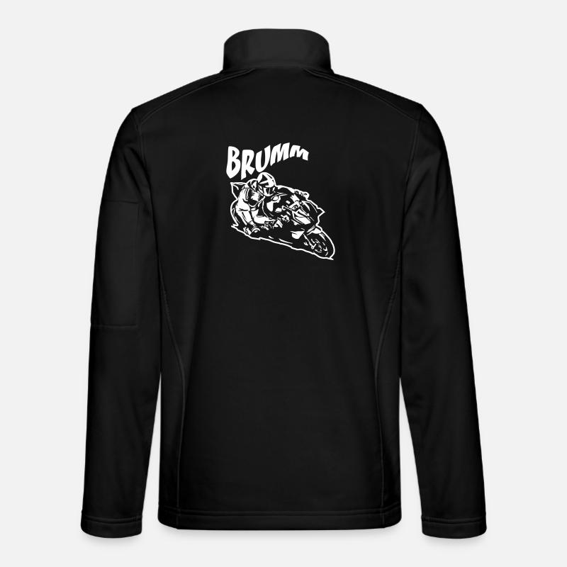 Brumm Biker Blanc - Veste en tissu softshell Unisexe - noir