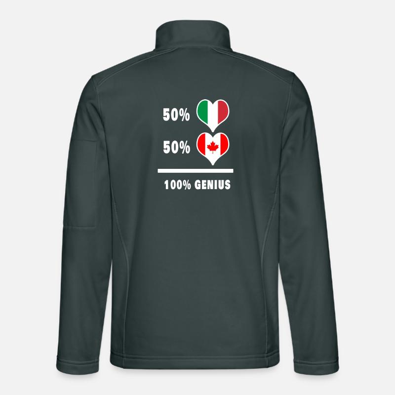 Canada and Italy flags 100% genius Unisex Softshell Jacket