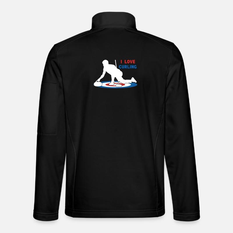 Ich liebe Curling - Unisex Softshelljacke - Schwarz
