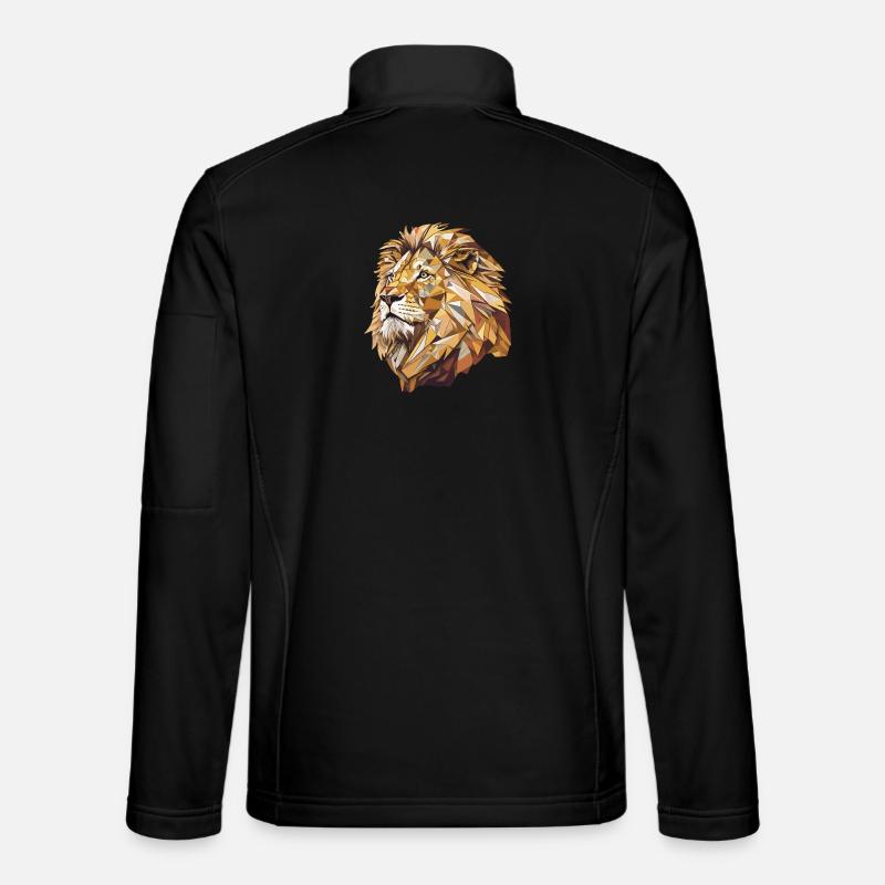 Stylized Lion, Geometric - Unisex Softshell Jacket - black