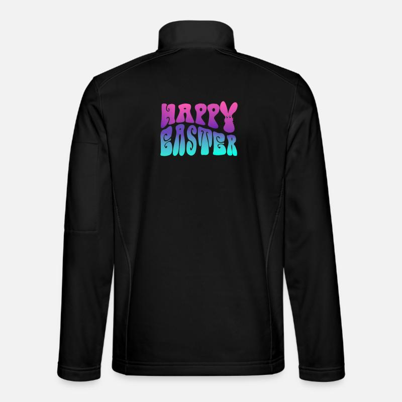 Happy Easter lettering - Unisex Softshell Jacket - black