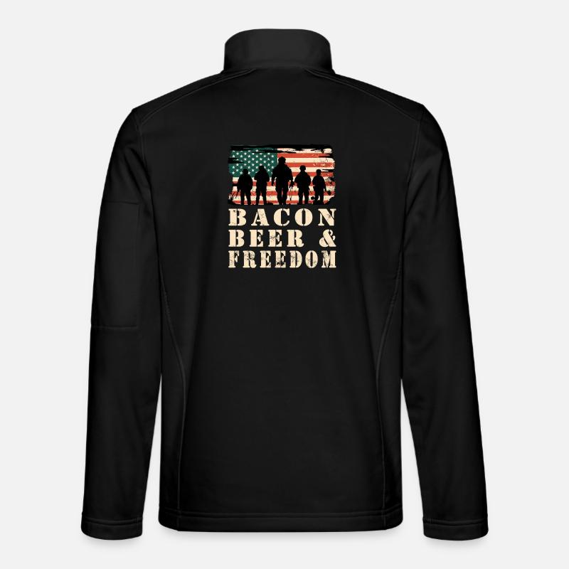 Bacon, Bier und Freiheit - Unisex Softshelljacke - Schwarz