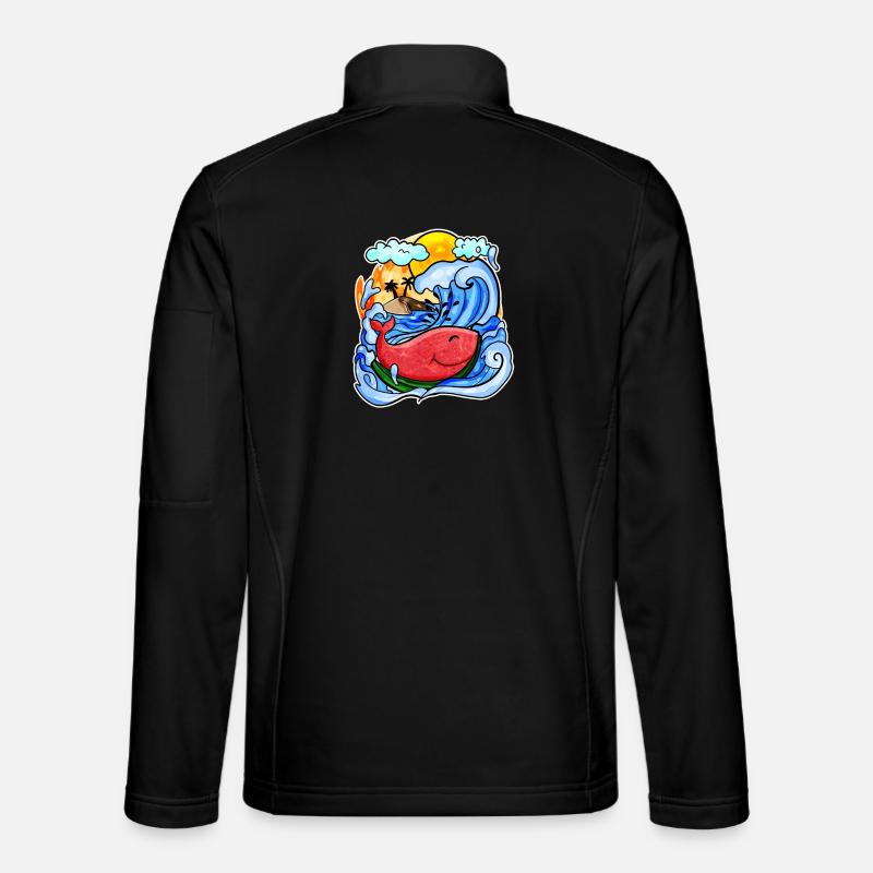 Watermelon Whale - Unisex Softshell Jacket - black