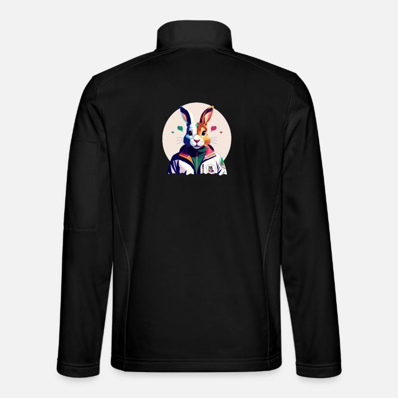 Bunny, lapin de Pâques - Veste en tissu softshell Unisexe - noir