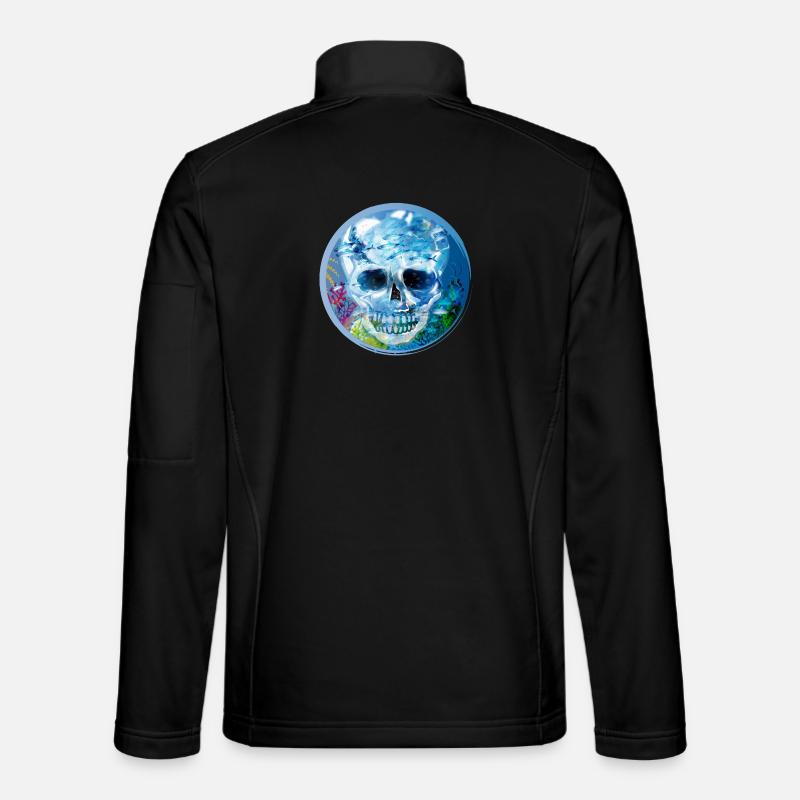extravagant coloured skull under water - Unisex Softshell Jacket - black