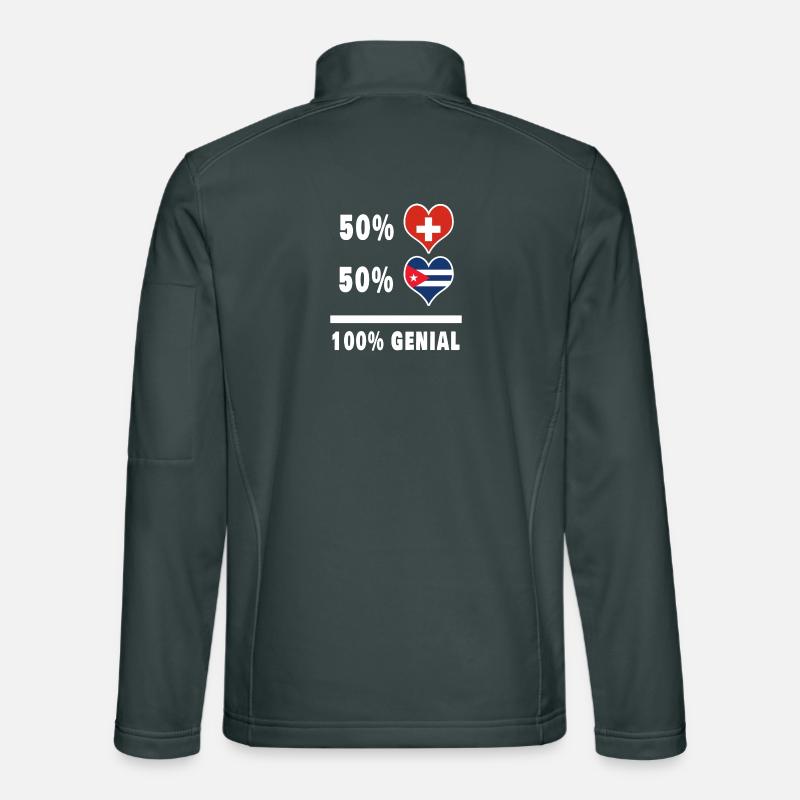 Cuba et Suisse 100% Drapeau Génial Veste en tissu softshell Unisexe