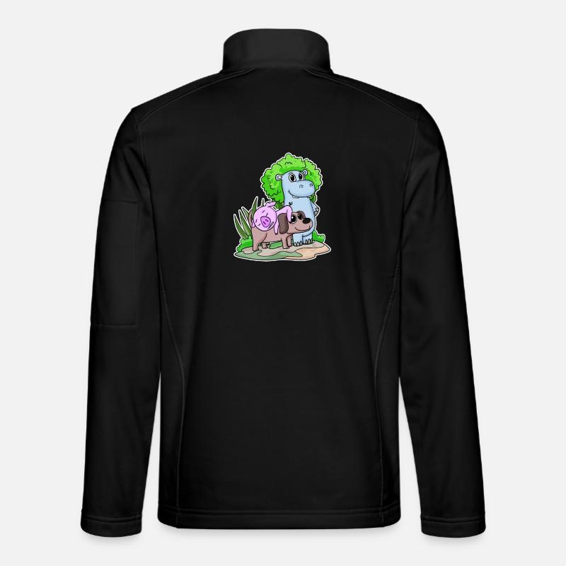 Animaux mignons - Veste en tissu softshell Unisexe - noir