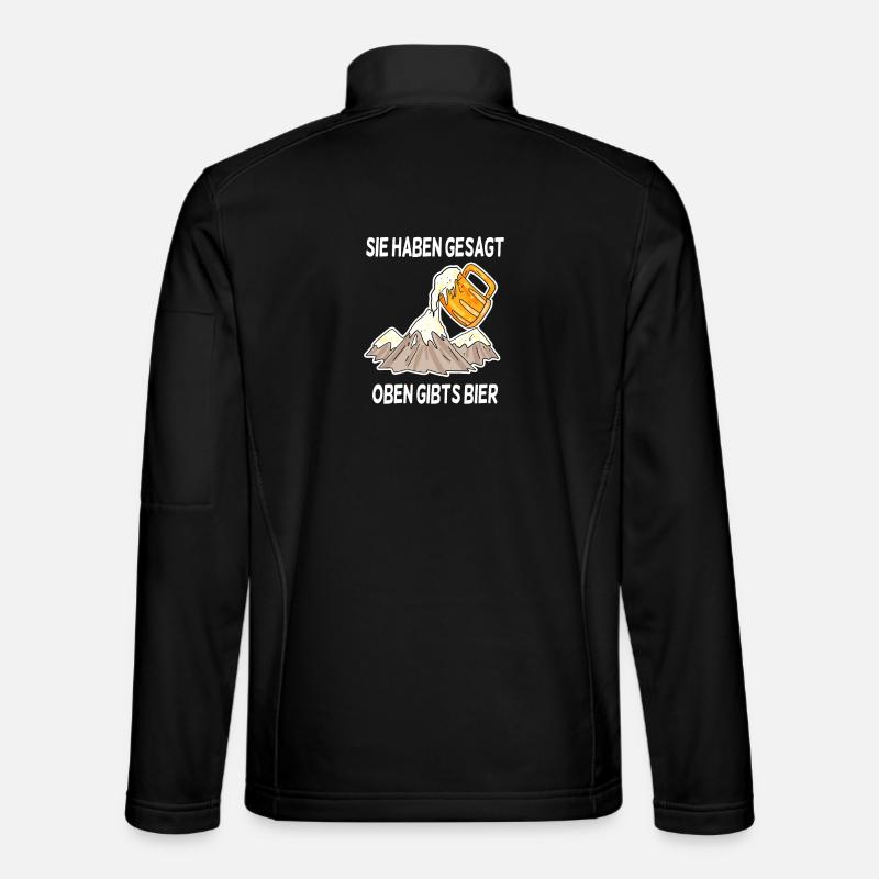 Bier Berg Berge Spruch - Unisex Softshelljacke - Schwarz