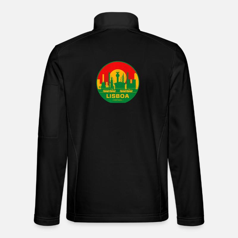 Lisboa Retro Skyline Silhouette - Unisex Softshell Jacket - black