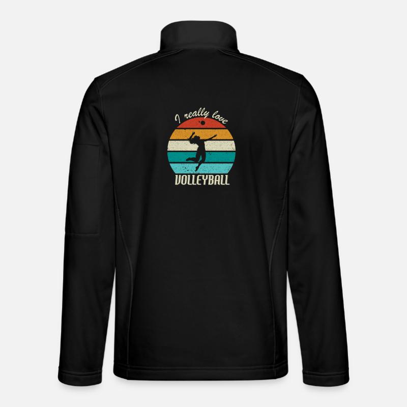 I Really Love Volleyball - Unisex Softshell Jacket - black