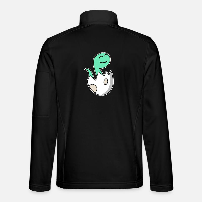 Dinosaur Egg Dino Baby Motif - Unisex Softshell Jacket - black