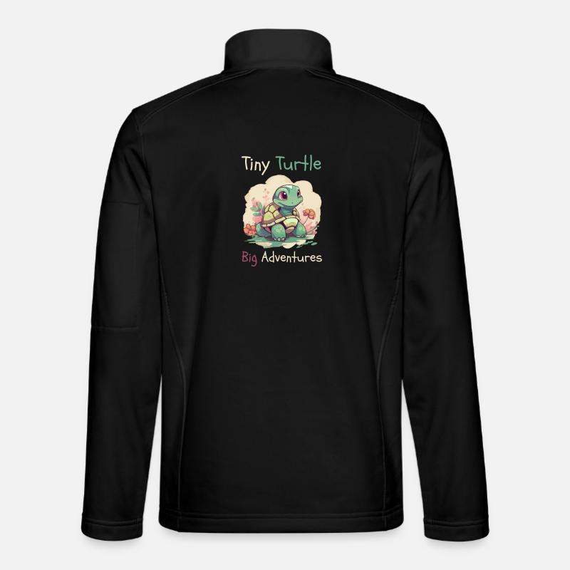 Tiny Turtle Abenteuer Design - Unisex Softshelljacke - Schwarz