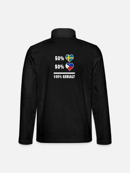 Filippinerna och Sverige 100 % Genialt flagga - Softshelljacka unisex - svart