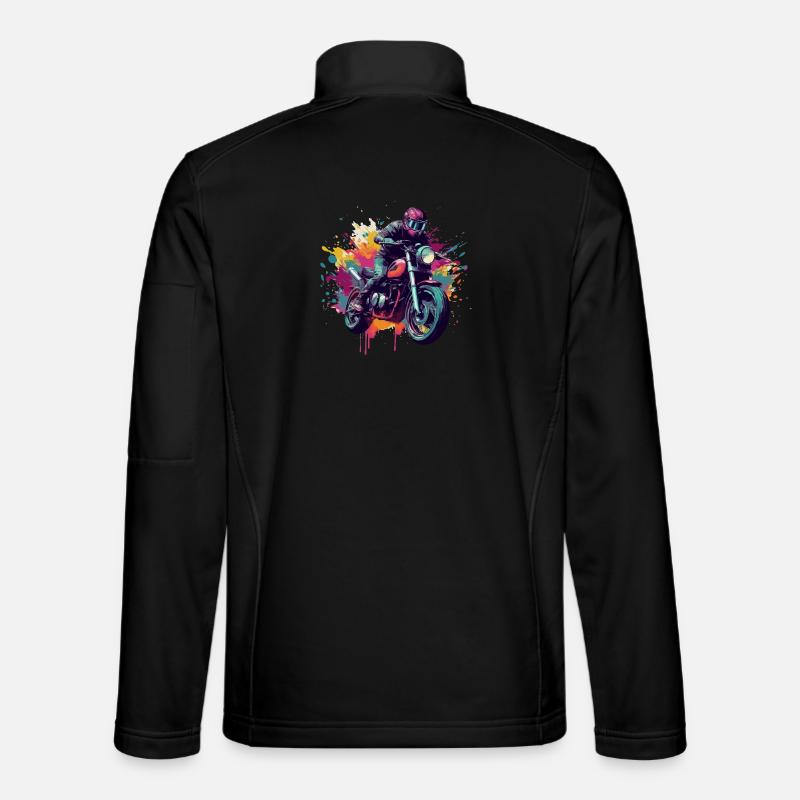 Moto con macchie di colore. - Giacca softshell unisex - nero