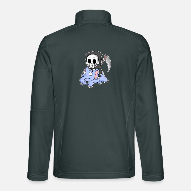 Grim Reaper Elephant Unisex Softshell Jacket
