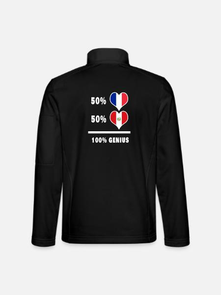 Pérou et France 100% génial Drapeaux - Veste en tissu softshell Unisexe - noir - Dos