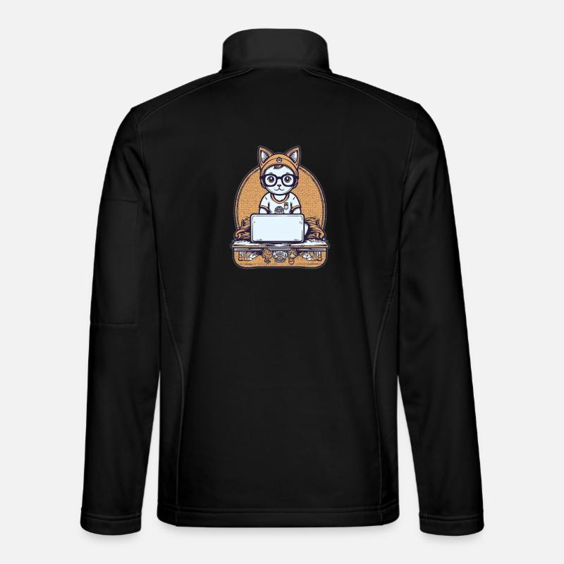 Chat technique au bureau - Veste en tissu softshell Unisexe - noir