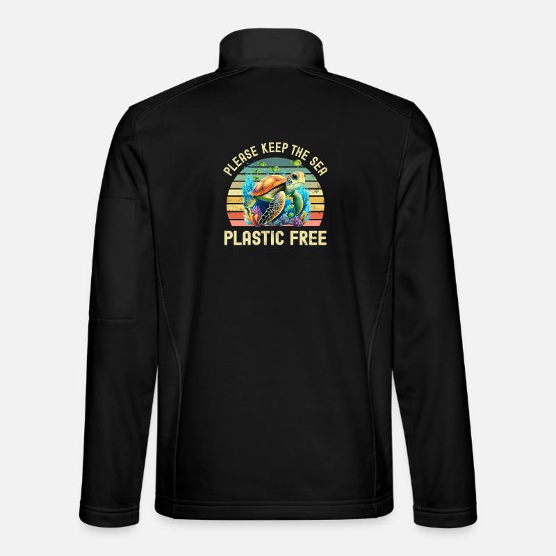 Sea Turtle Environmental Protection - Unisex Softshell Jacket - black