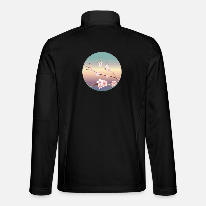 delicate cherry blossoms on a branch in spring Unisex Softshell Jacket