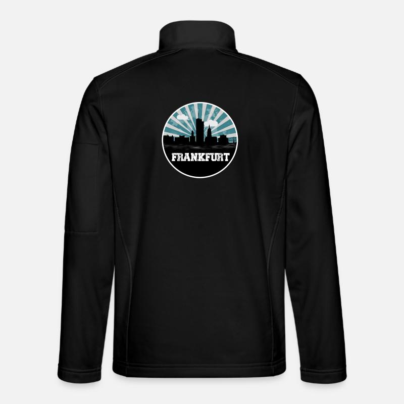 Frankfurt Skyline Blue Hour - Unisex Softshelljacke - Schwarz