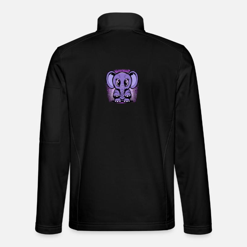 Mignon bébé éléphant - Veste en tissu softshell Unisexe - noir
