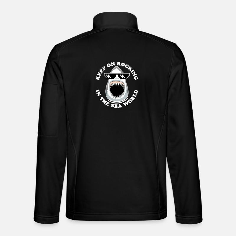Requin Avec Lunettes De Soleil - Veste en tissu softshell Unisexe - noir