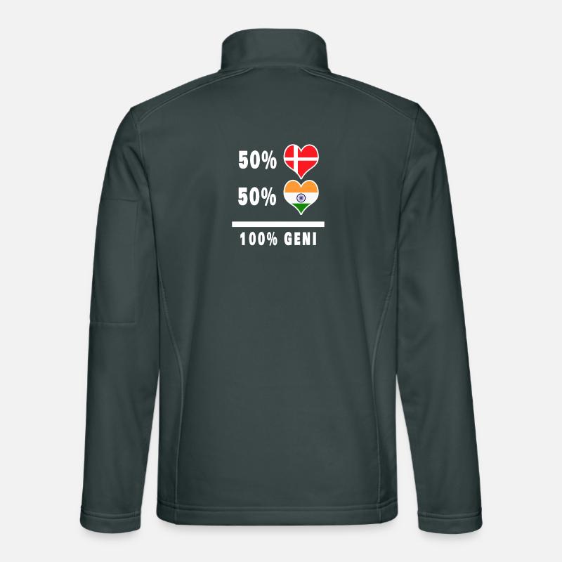 Inde et Danemark 100% drapeau de génie Veste en tissu softshell Unisexe