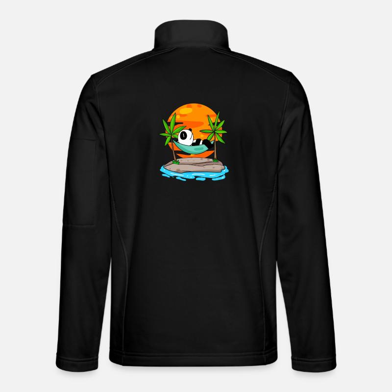 Panda sur la plage - Veste en tissu softshell Unisexe - noir